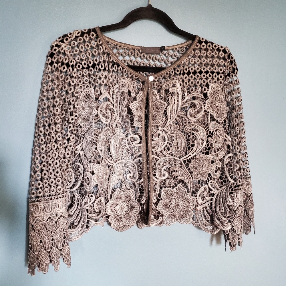 VINTAGE Grey Lace Cover Up